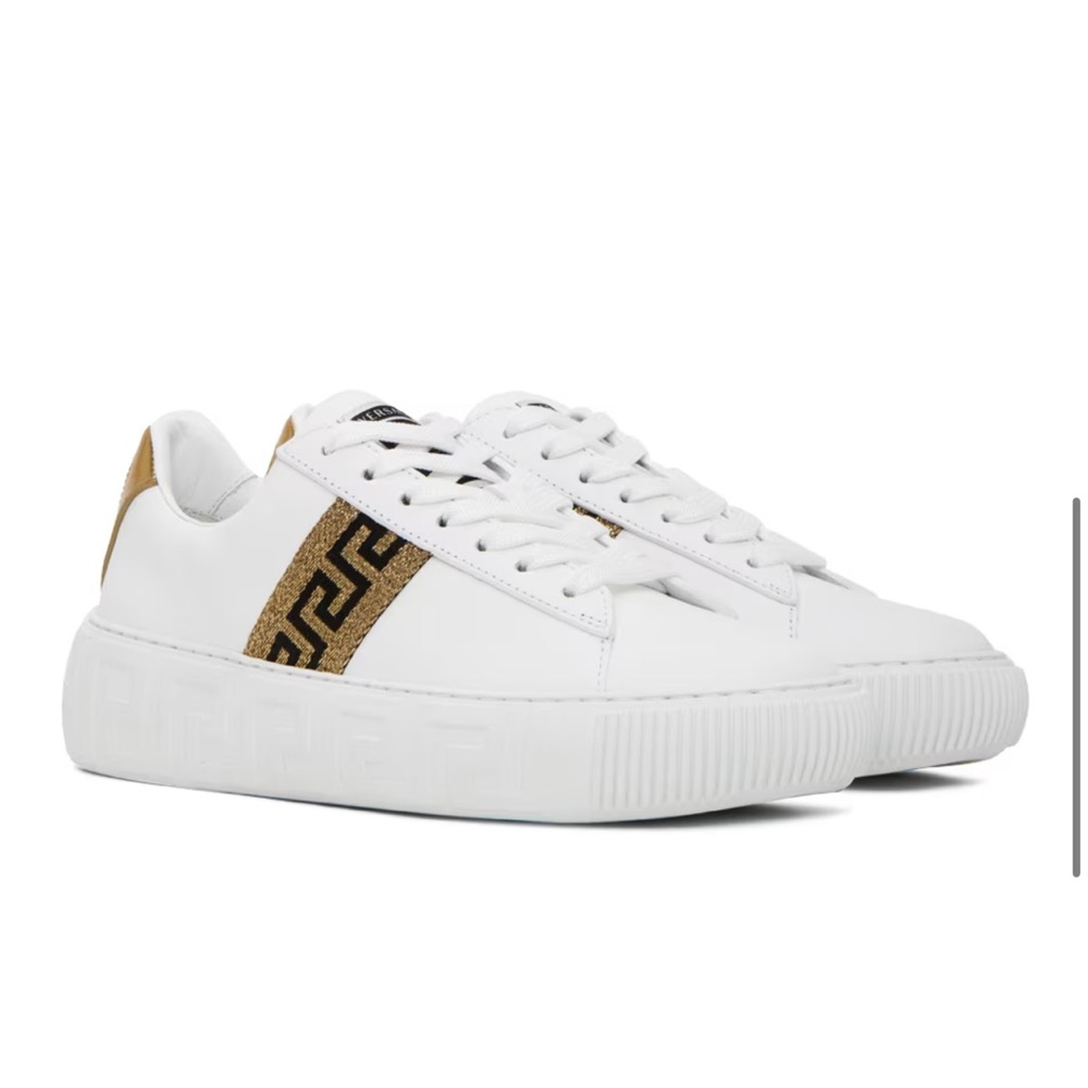 Versace Greca Low Top White / Black / Gold Size Euro 38 Women